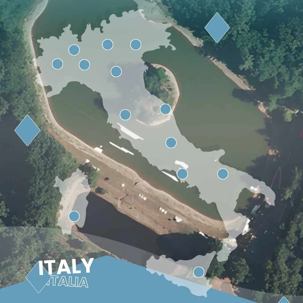 Cable Park Italy: discover the best destinations The best cable parks in Italy: article preview map image.