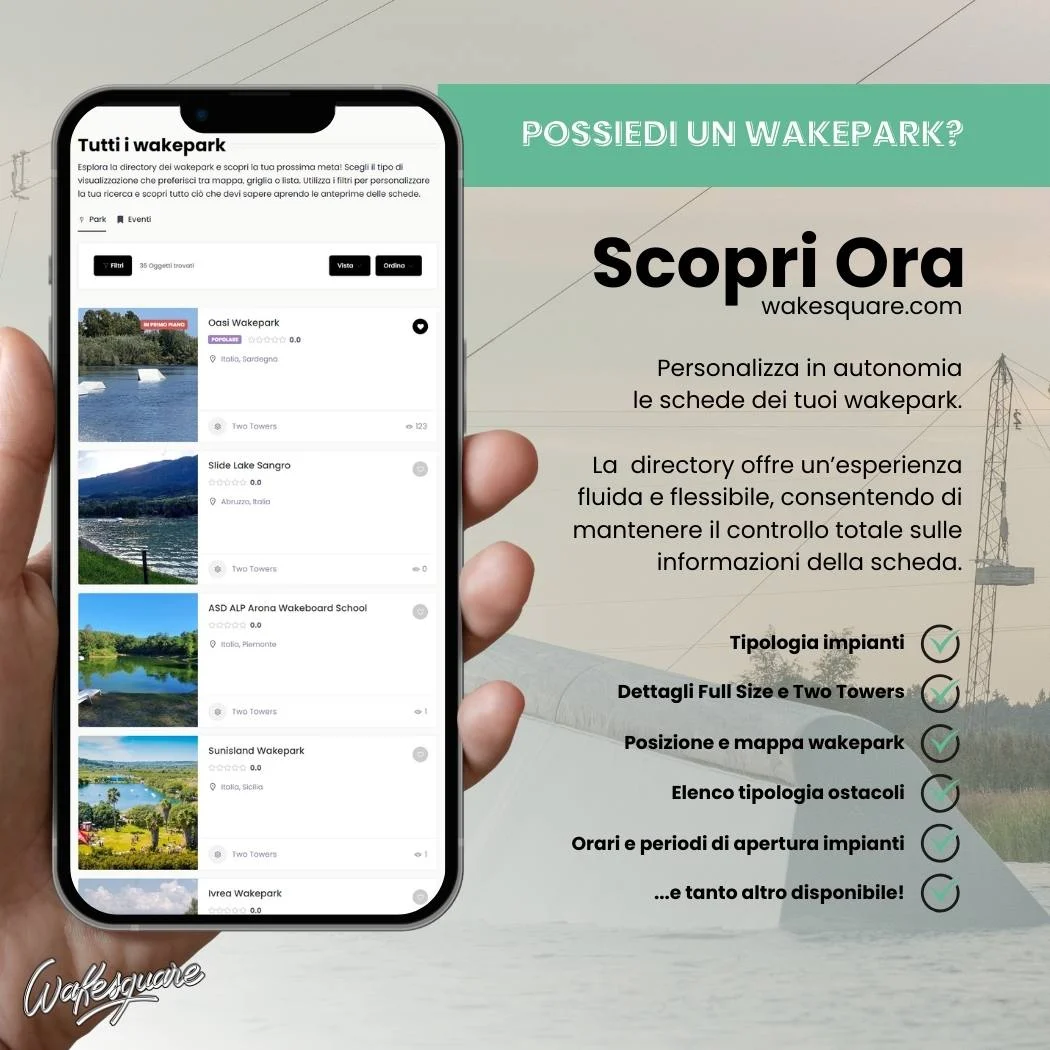 Il Tuo Wakepark ti Attende! Scopri la Directory Wakesquare: wakepark directory - D